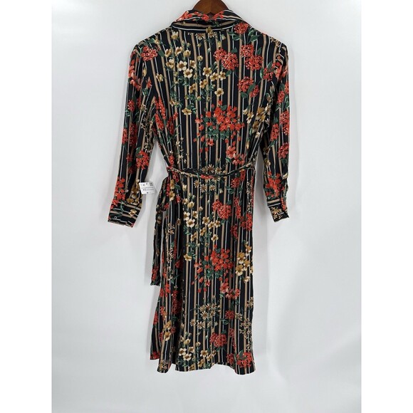 NWT Zara Basic Collection  XSMALL Multicolor Floral Striped Print Shirt Dress - Picture 13 of 13